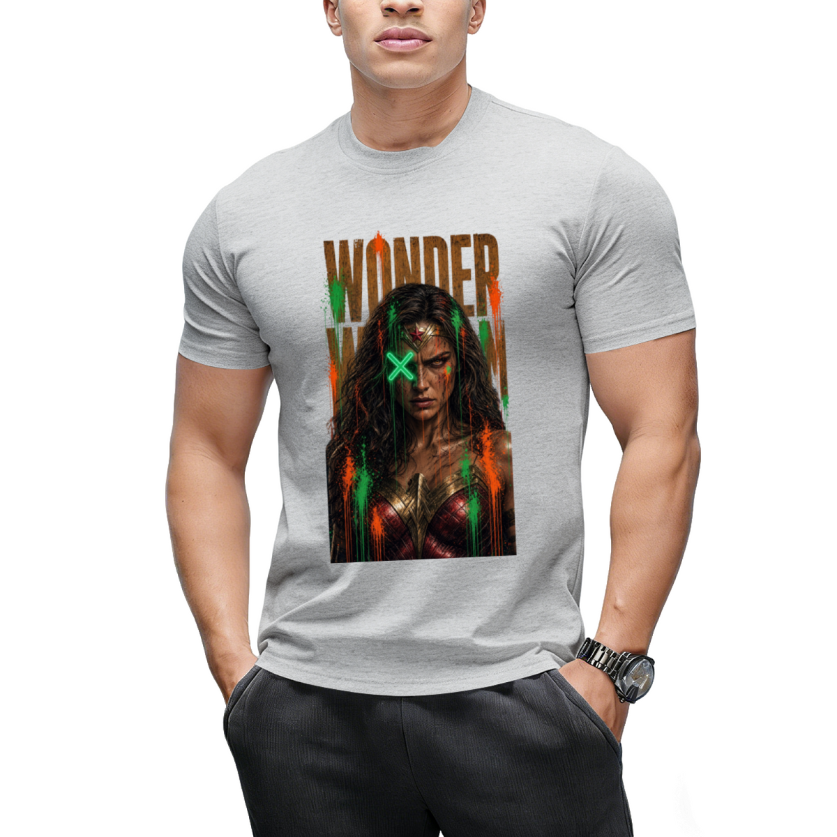 Green X Rebel Art Men's T-Shirt for Festival Wear