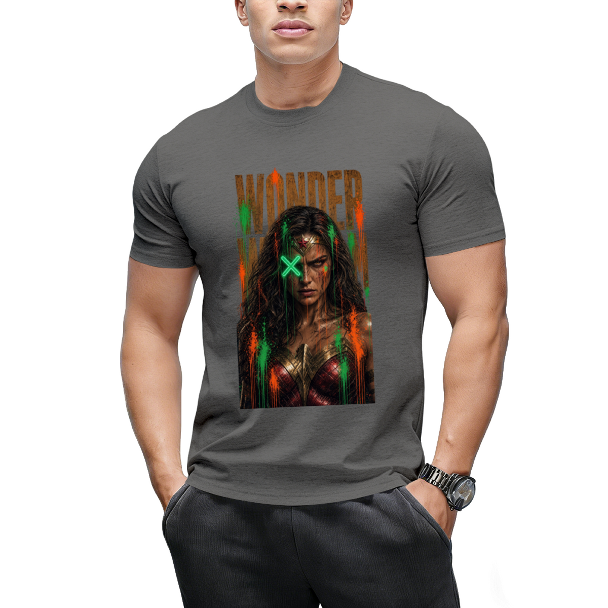 Green X Rebel Art Men's T-Shirt for Festival Wear
