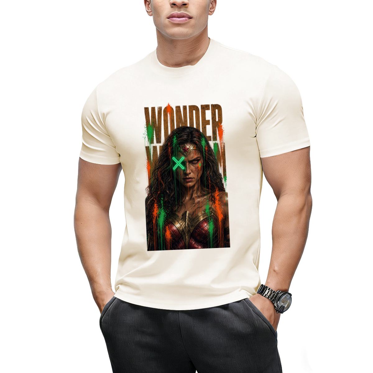 Green X Rebel Art Men's T-Shirt for Festival Wear