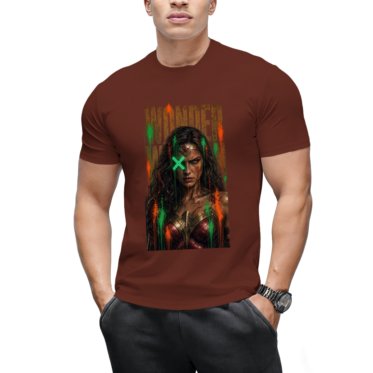 Green X Rebel Art Men's T-Shirt for Festival Wear