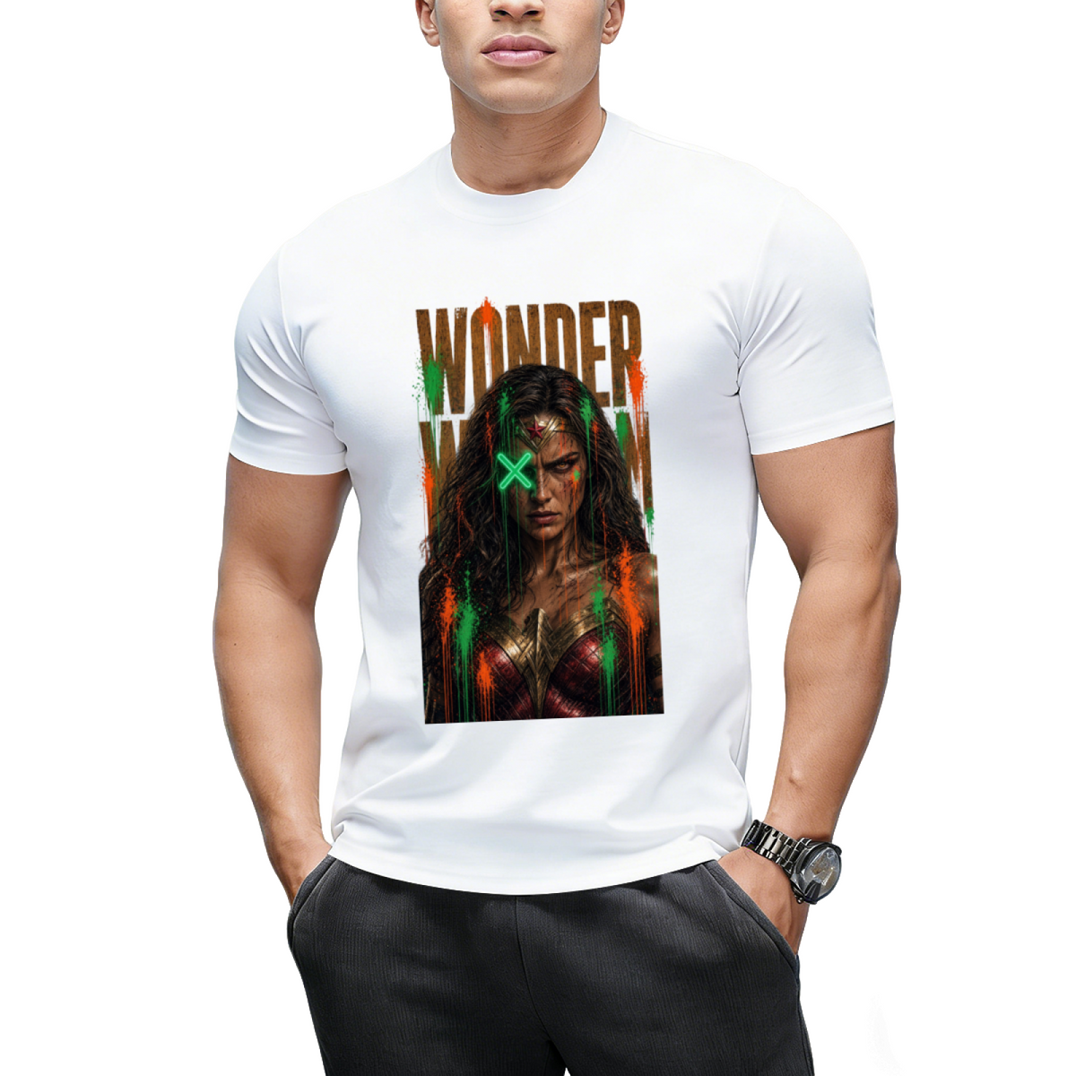 Green X Rebel Art Men's T-Shirt for Festival Wear