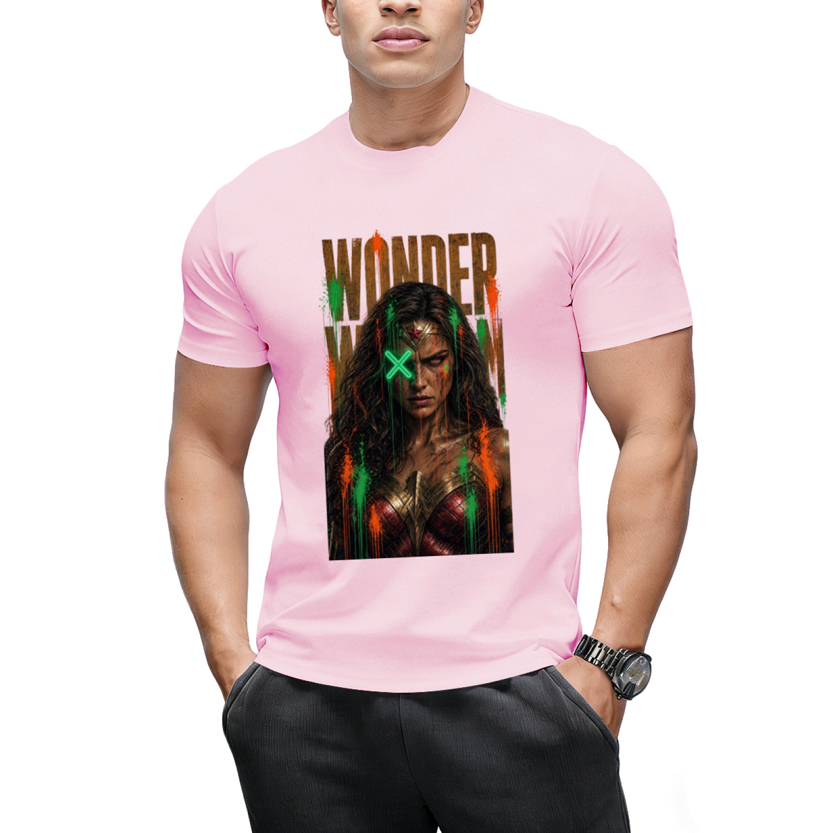 Green X Rebel Art Men's T-Shirt for Festival Wear