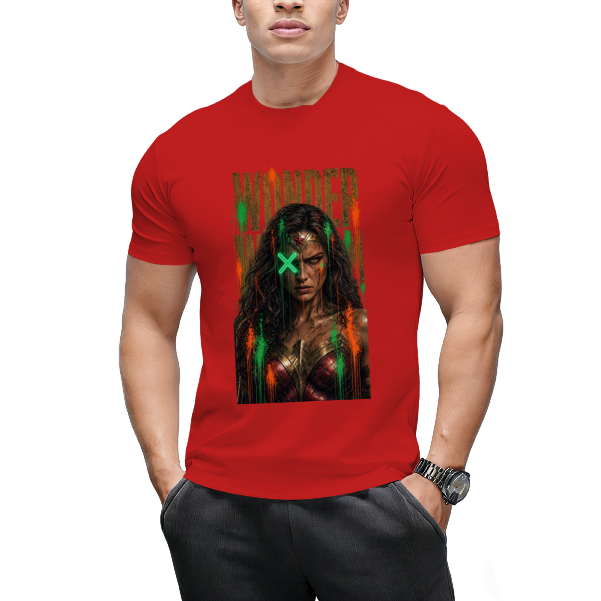Green X Rebel Art Men's T-Shirt for Festival Wear