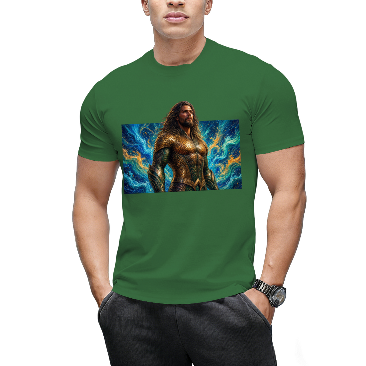 Crimson Gaze Ink Art Men's T-Shirt for Concert Nights