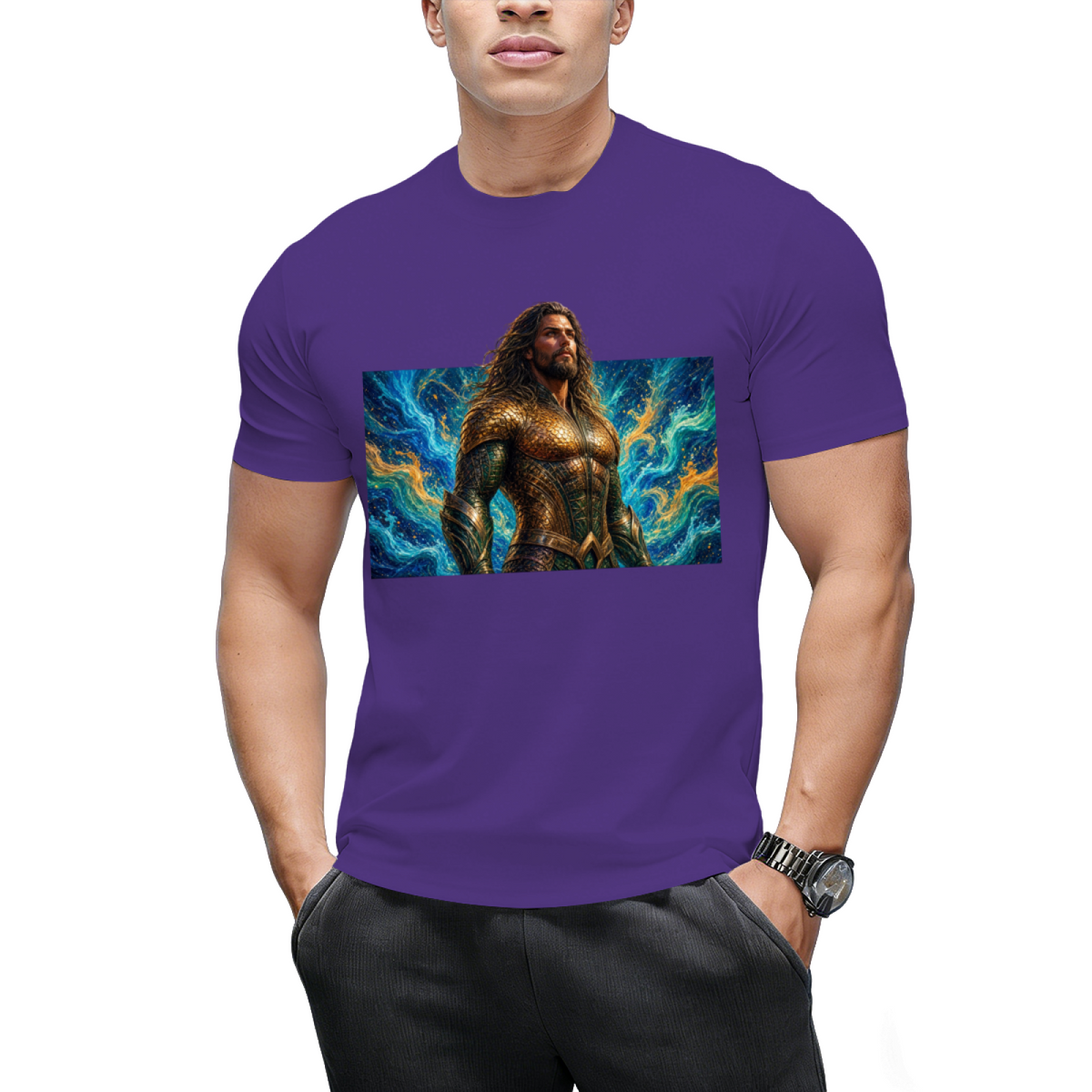 Crimson Gaze Ink Art Men's T-Shirt for Concert Nights