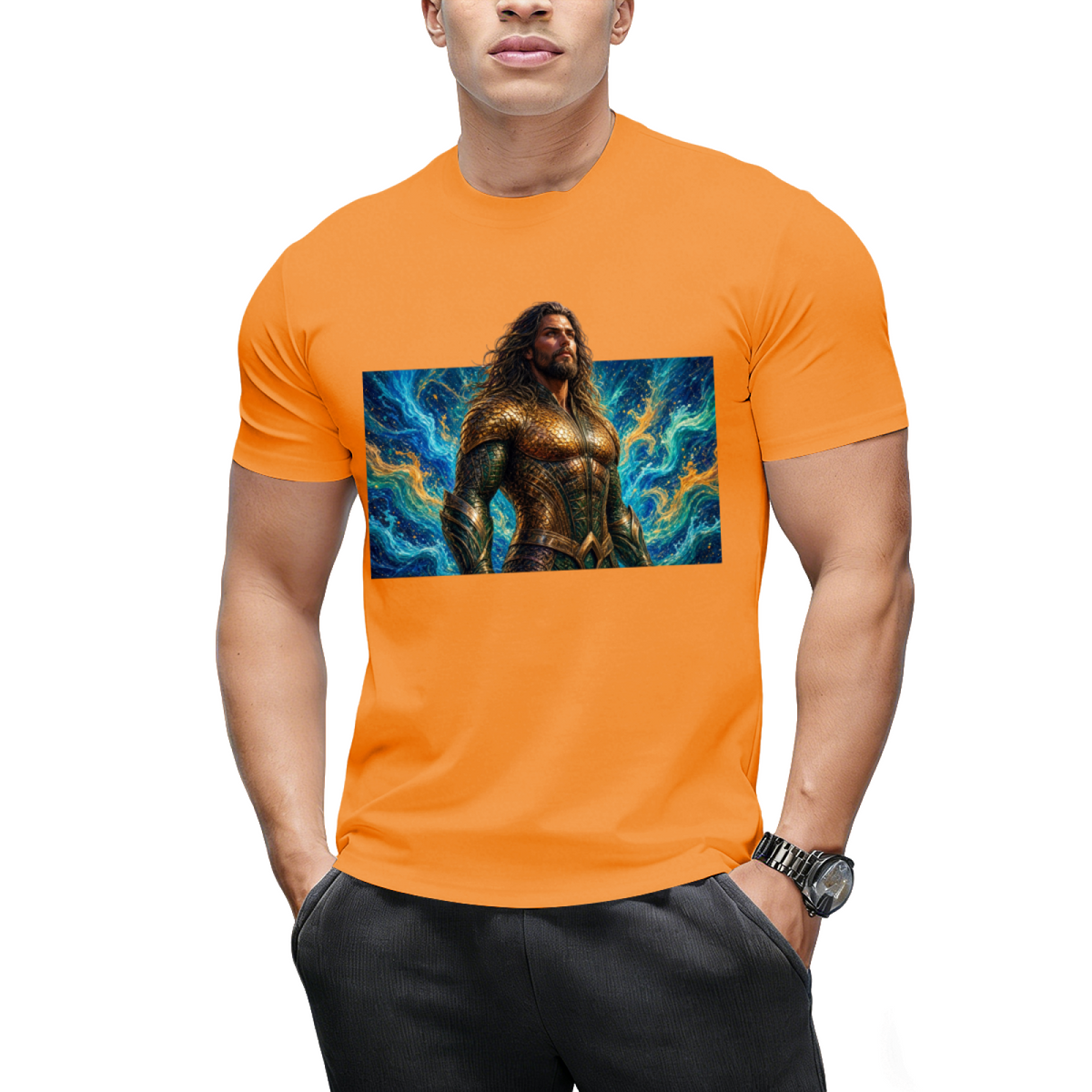 Crimson Gaze Ink Art Men's T-Shirt for Concert Nights