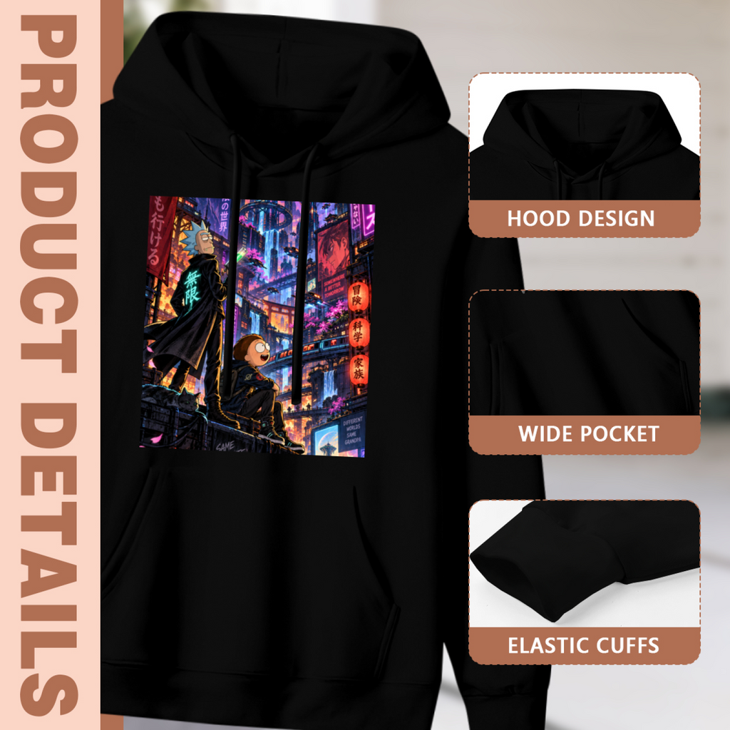Feature collage for the women's Portal Watch above the City hoodie: hood shape, pouch pocket and cuff finishing