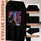 Feature collage for the women's Portal Watch above the City hoodie: hood shape, pouch pocket and cuff finishing