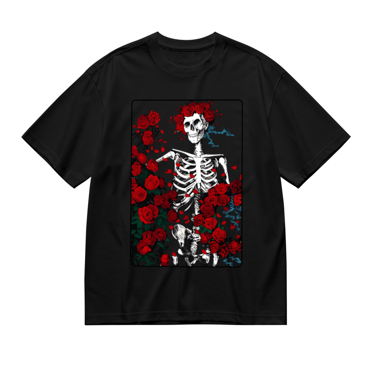 Grateful Dead Woodcut Wheel Roses graphic T-shirt product image