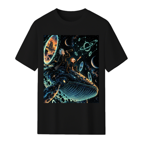 Custom Space Whale Graphic Tee - Cosmic Aesthetic Streetwear