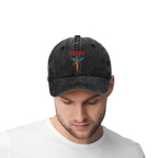 Nirvana In Utero Black Graphic Washed Baseball Cap; dark Nirvana In Utero album-inspired design
