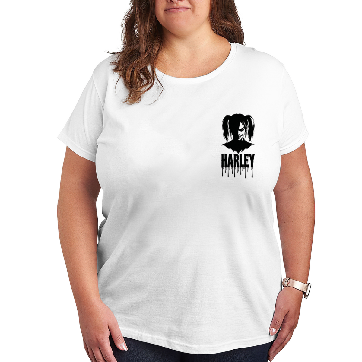 Pigtail Shadow Graphic Women's T-Shirt for Weekend Style