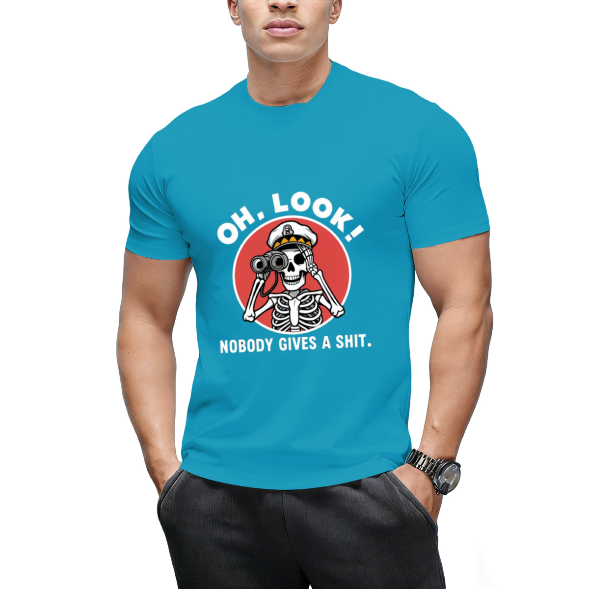 Oh Look Nobody Gives a Skeleton Graphic T-Shirt