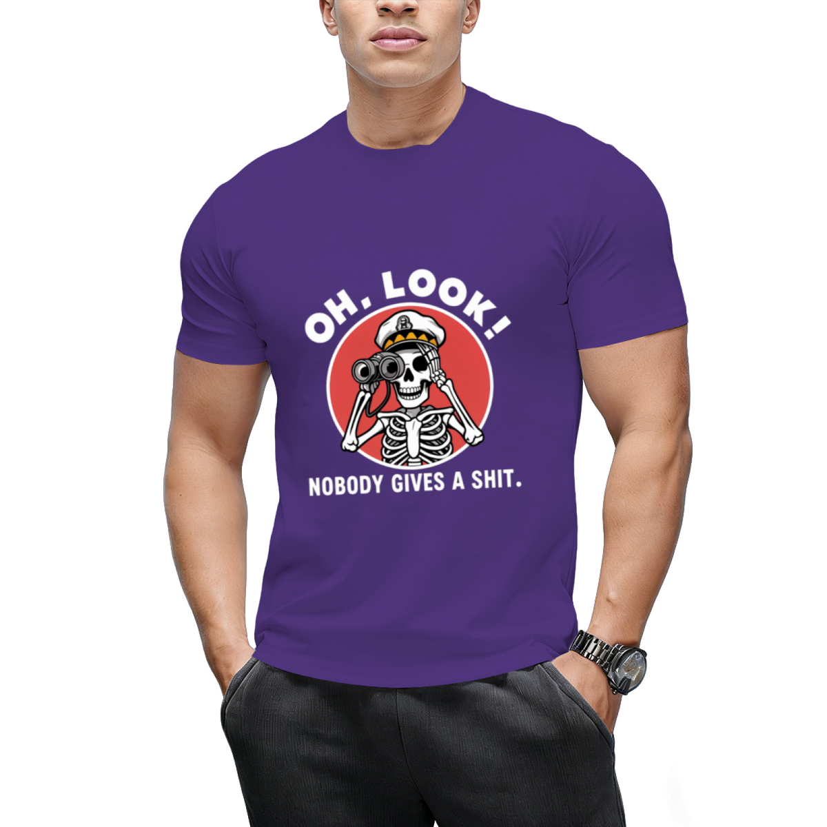 Oh Look Nobody Gives a Skeleton Graphic T-Shirt