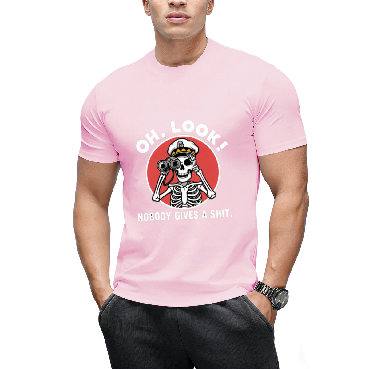 Oh Look Nobody Gives a Skeleton Graphic T-Shirt