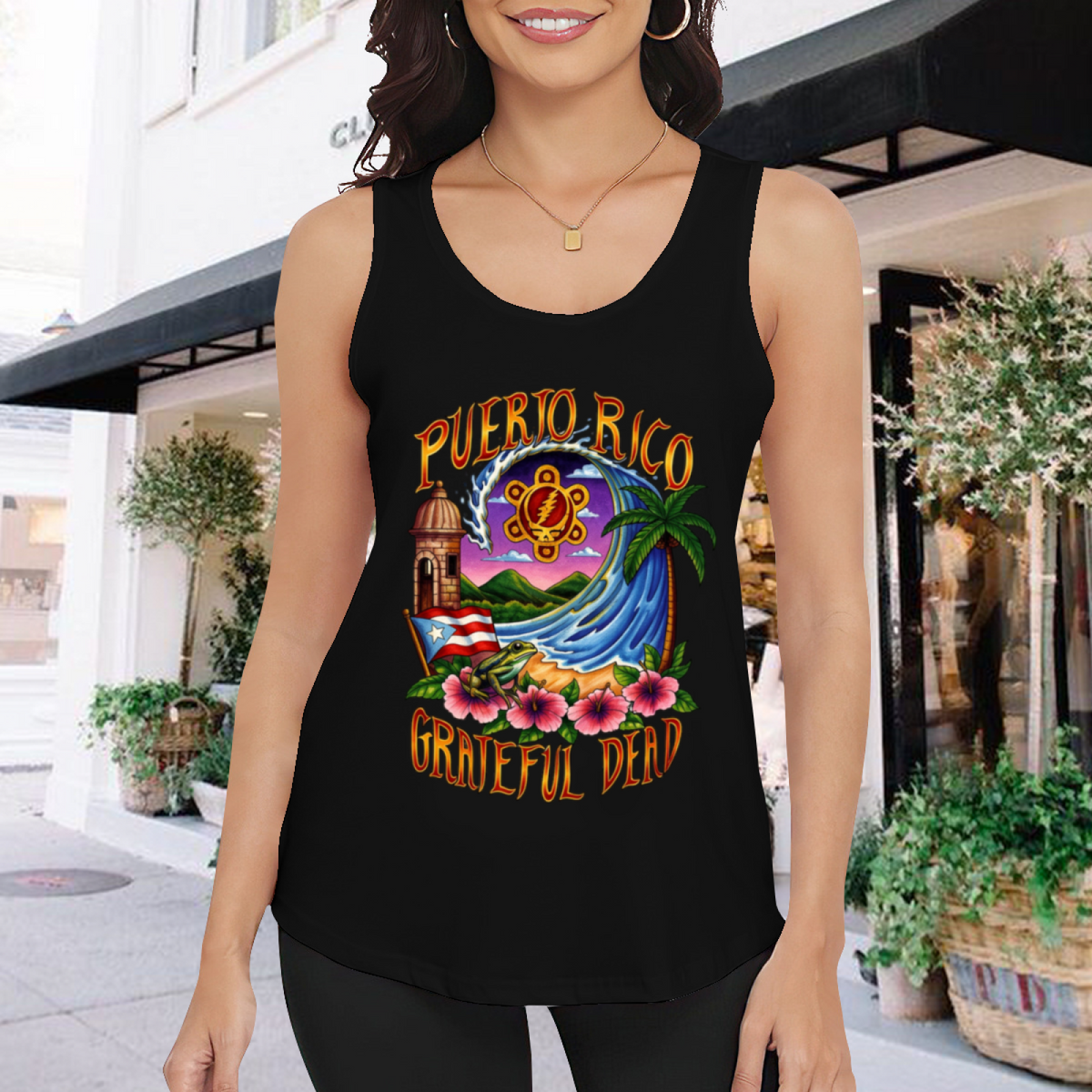 Grateful Dead Puerto Rico United States of Dead graphic tank top product image
