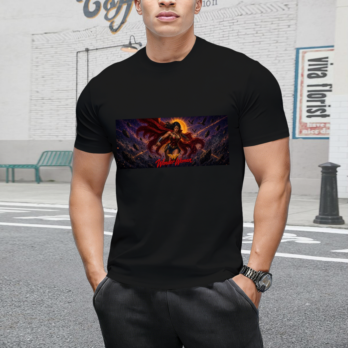 Lasso Warrior Panorama Men's T-Shirt for Conventions