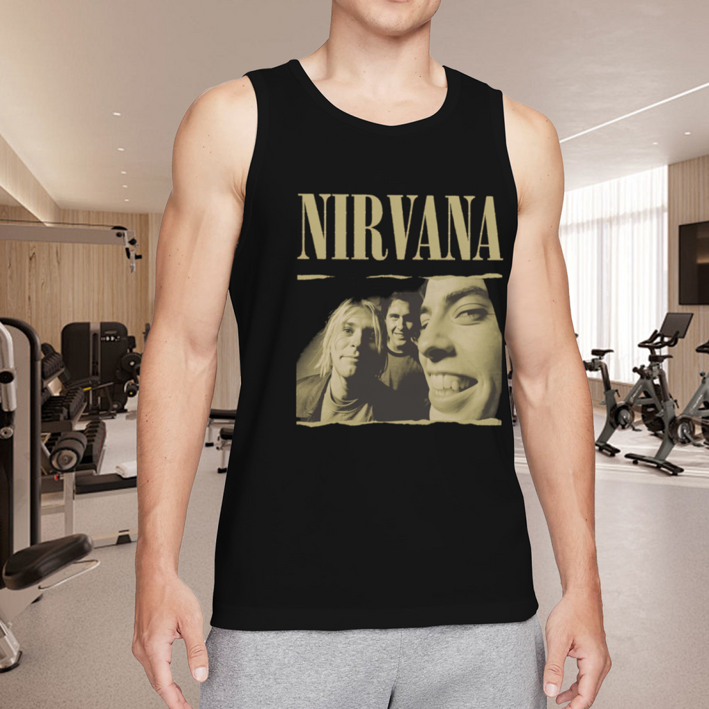 Nirvana Vintage Band Portrait Torn Edge Graphic Tank Top product image featuring torn-edge vintage band portrait