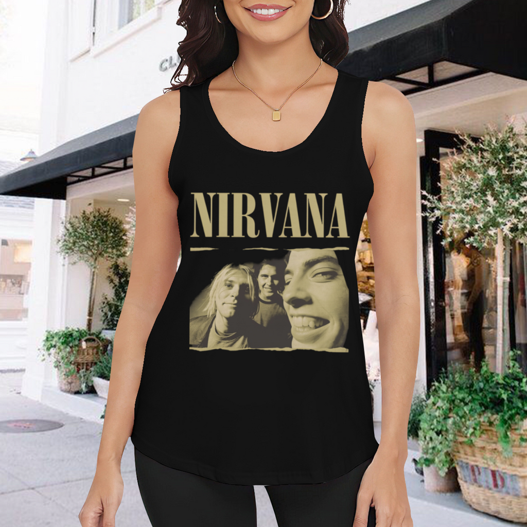 Nirvana Vintage Band Portrait Torn Edge Graphic Tank Top product image featuring torn-edge vintage band portrait