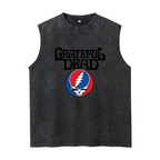 Grateful Dead washed graphic tank top with Steal Your Face Skull Logo graphic