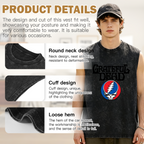 Grateful Dead washed graphic tank top with Steal Your Face Skull Logo graphic