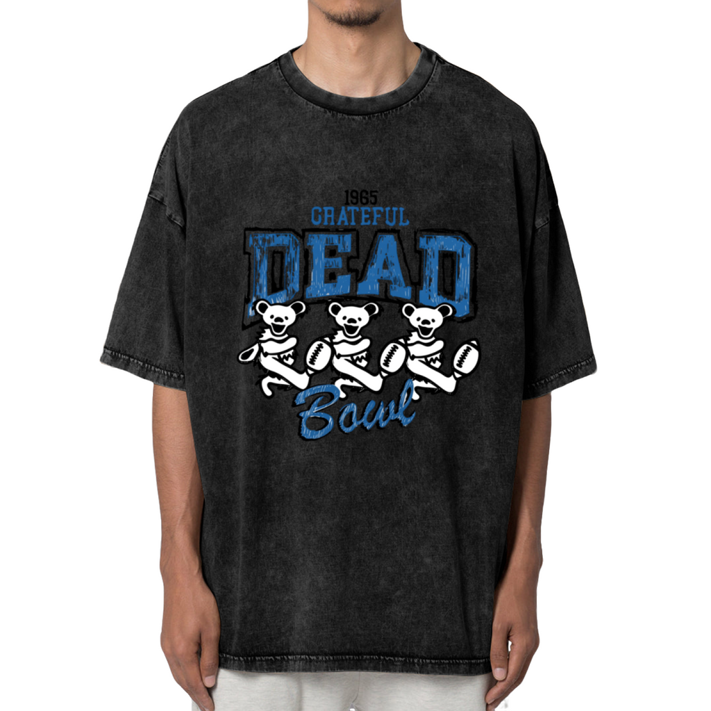 Front view of Grateful Dead Bear Football washed graphic T-shirt