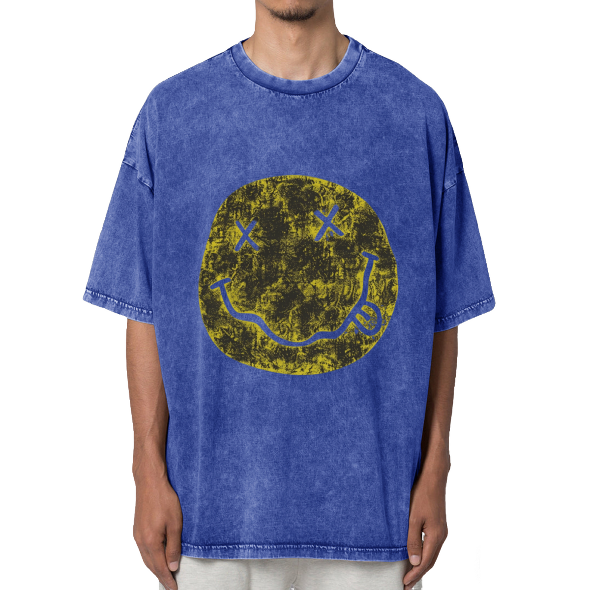Nirvana Distressed Smiley Washed Graphic Tee
