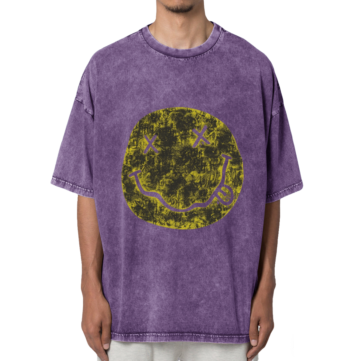 Nirvana Distressed Smiley Washed Graphic Tee