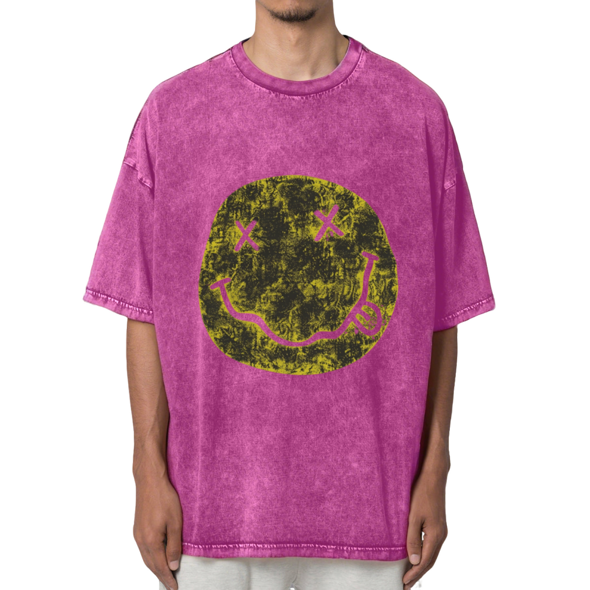 Nirvana Distressed Smiley Washed Graphic Tee