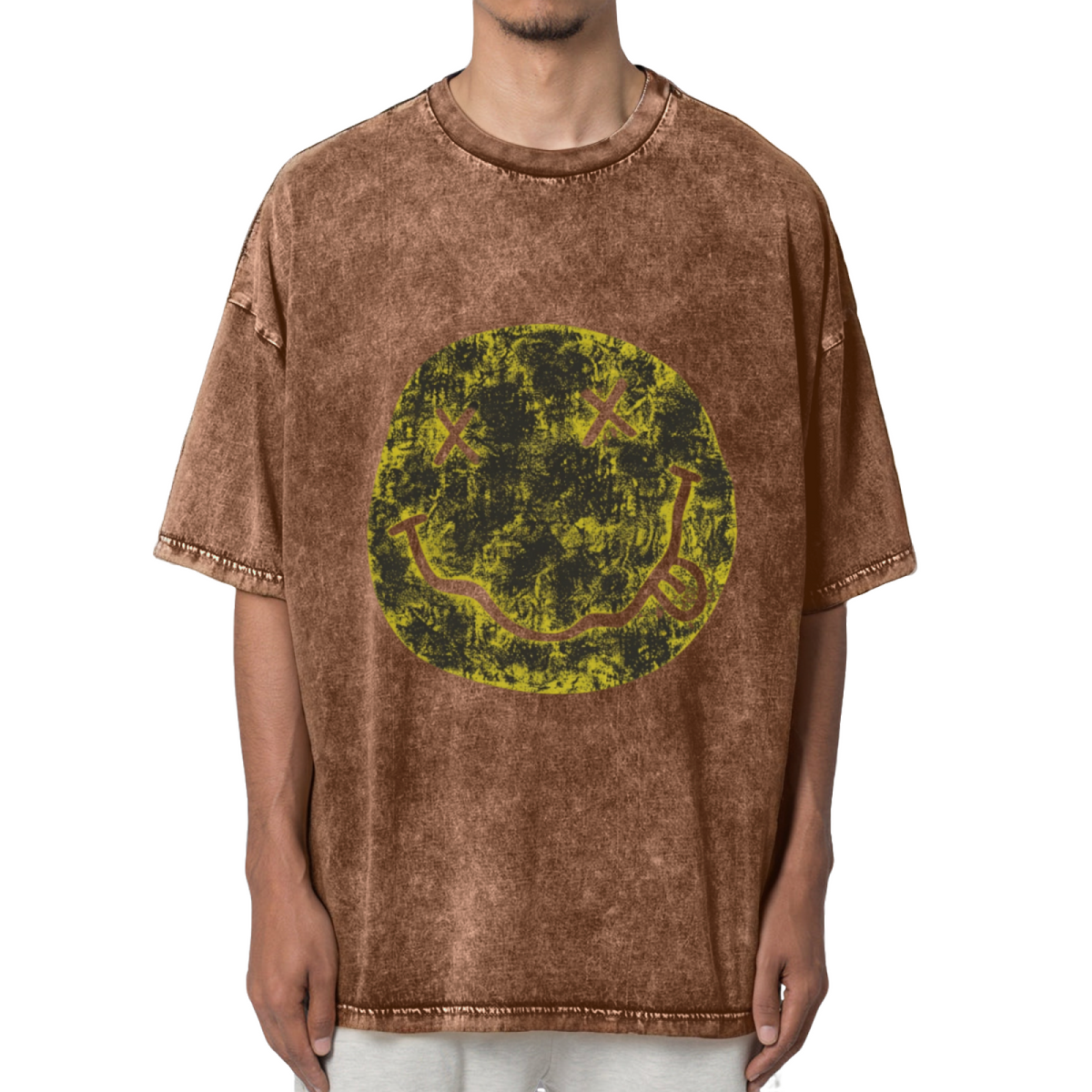 Nirvana Distressed Smiley Washed Graphic Tee