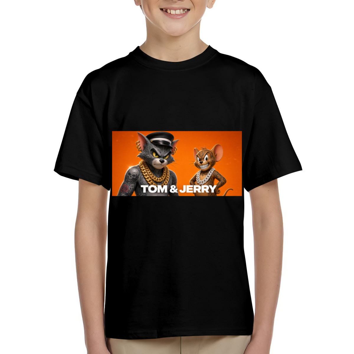 Gold Chain Animal Crew Kid's T-Shirt for Family Festivals
