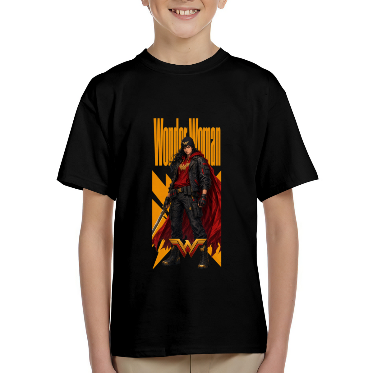 Red Cape Street Rebel Kid's T-Shirt for City Outfits