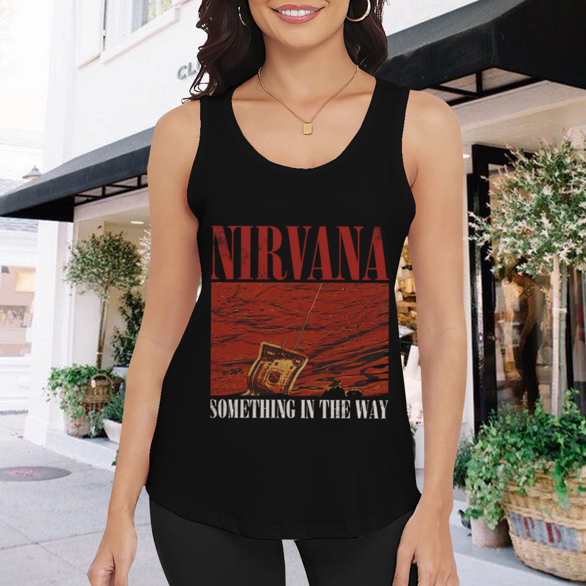 Nirvana Something in the Way Red Radio Graphic Tank Top product image featuring Something in the Way red radio illustration