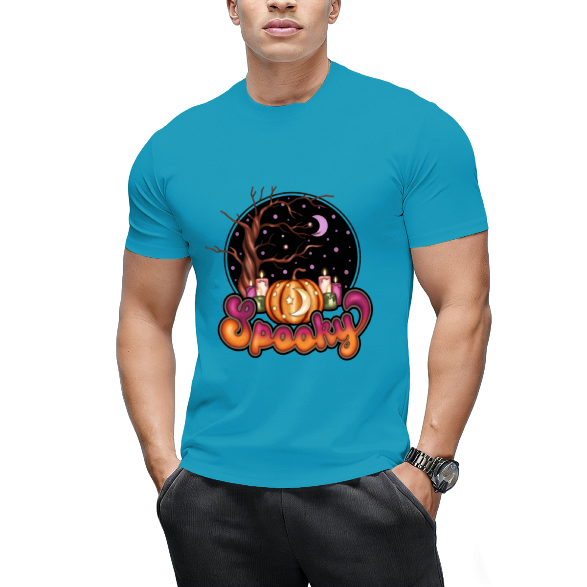 Spooky Retro Halloween Design Graphic T-Shirt