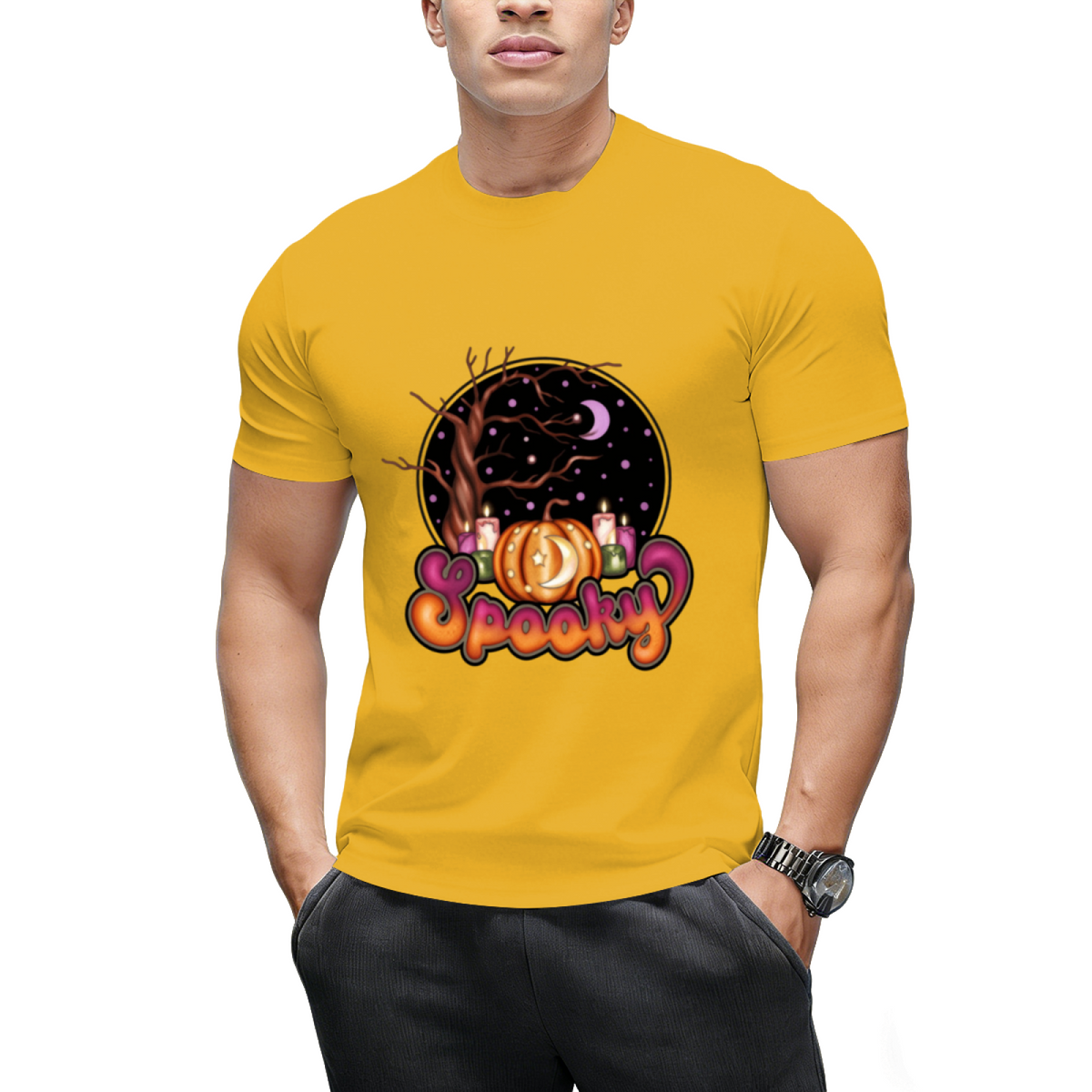 Spooky Retro Halloween Design Graphic T-Shirt