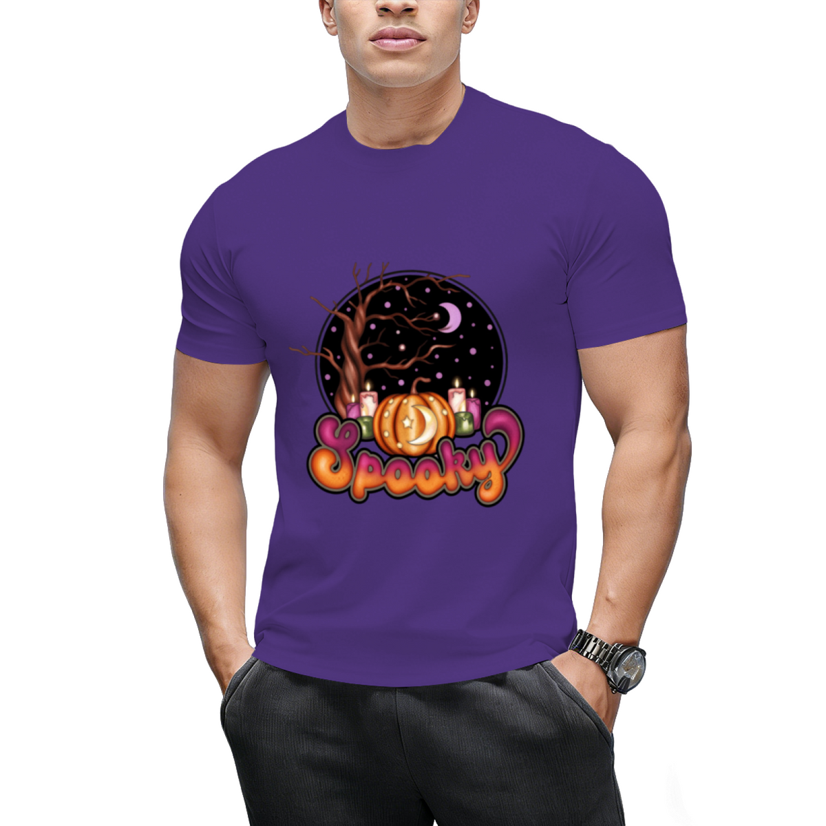 Spooky Retro Halloween Design Graphic T-Shirt