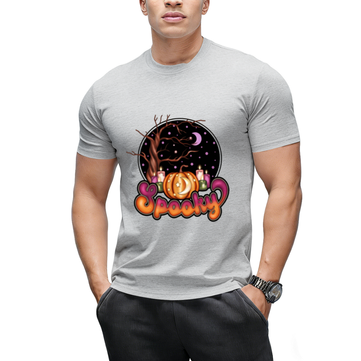 Spooky Retro Halloween Design Graphic T-Shirt