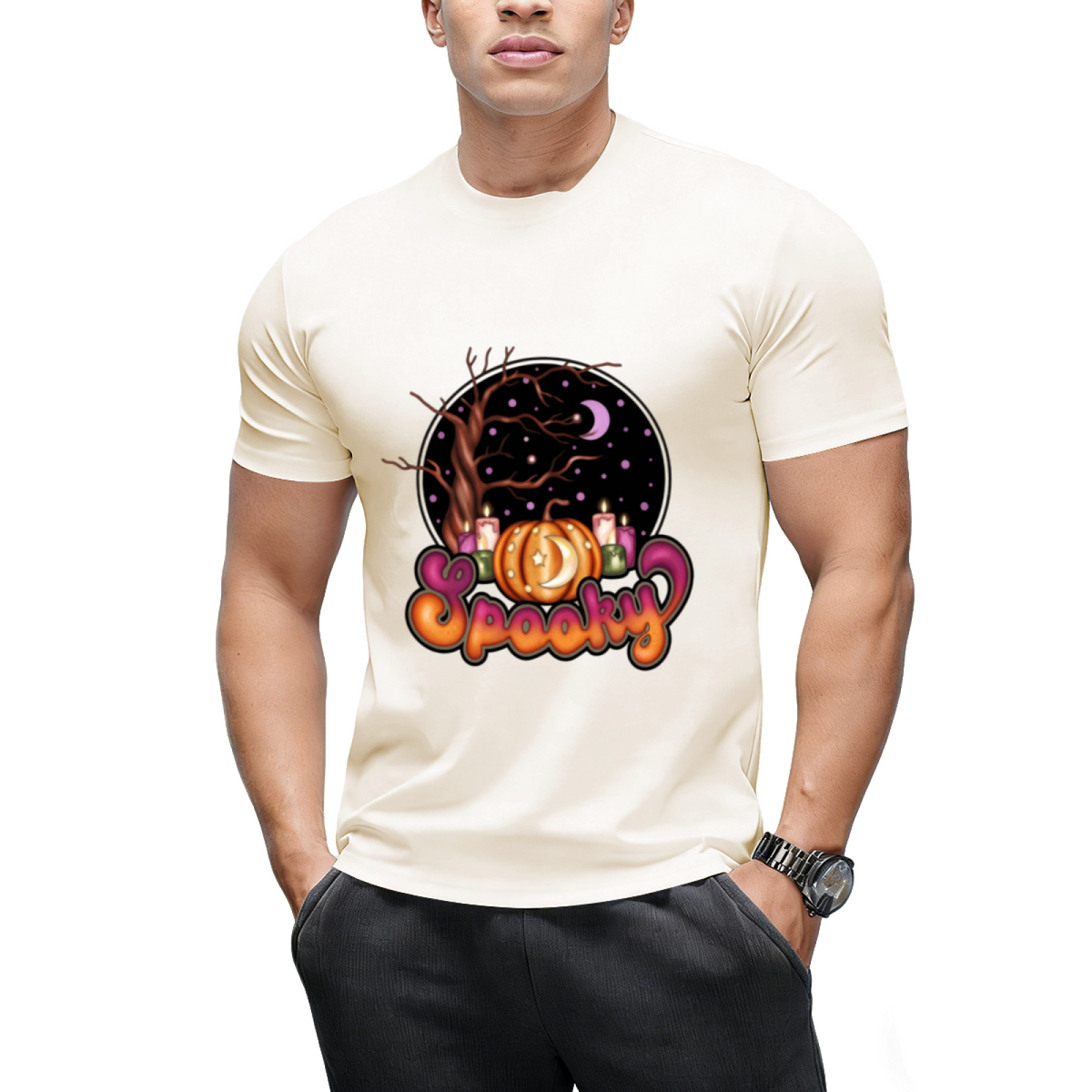 Spooky Retro Halloween Design Graphic T-Shirt