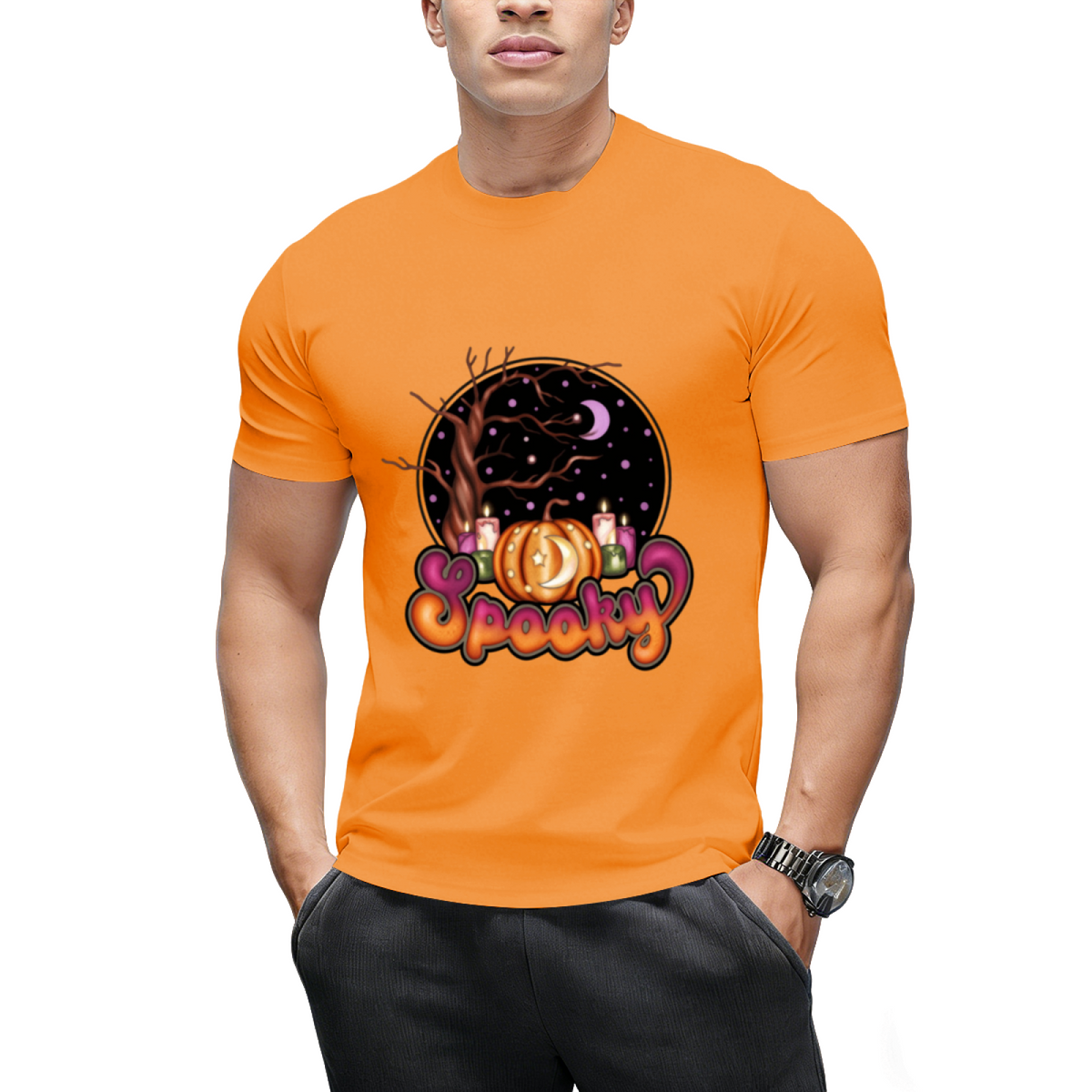 Spooky Retro Halloween Design Graphic T-Shirt