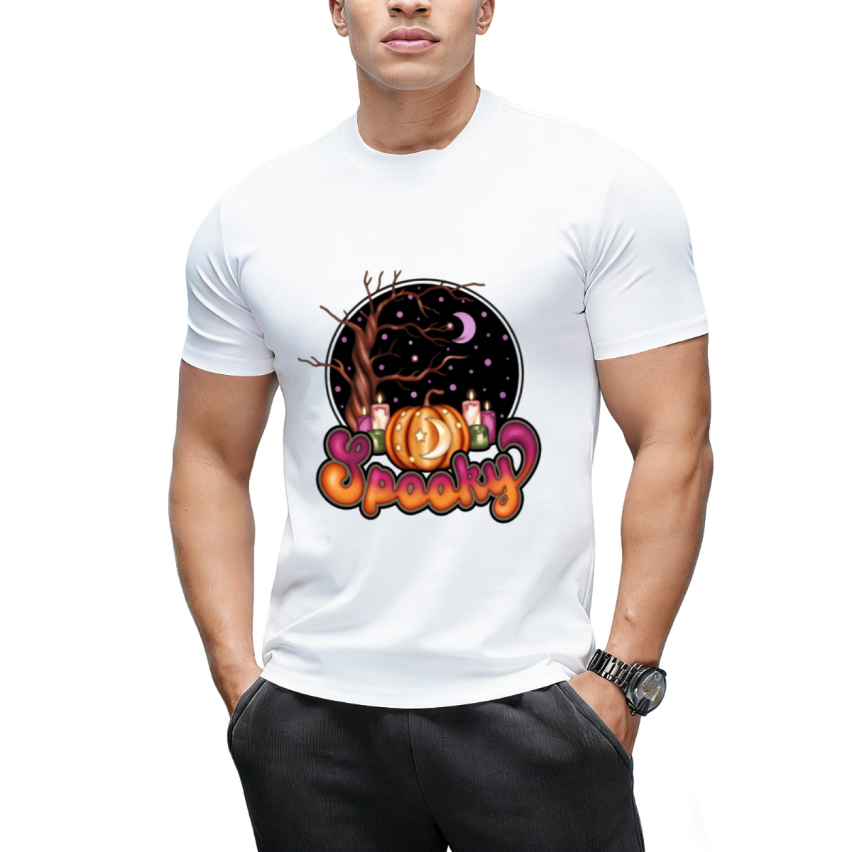Spooky Retro Halloween Design Graphic T-Shirt