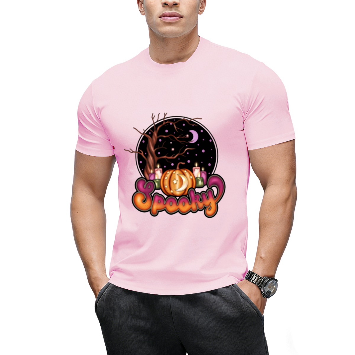 Spooky Retro Halloween Design Graphic T-Shirt
