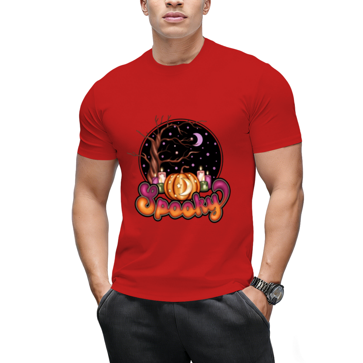 Spooky Retro Halloween Design Graphic T-Shirt