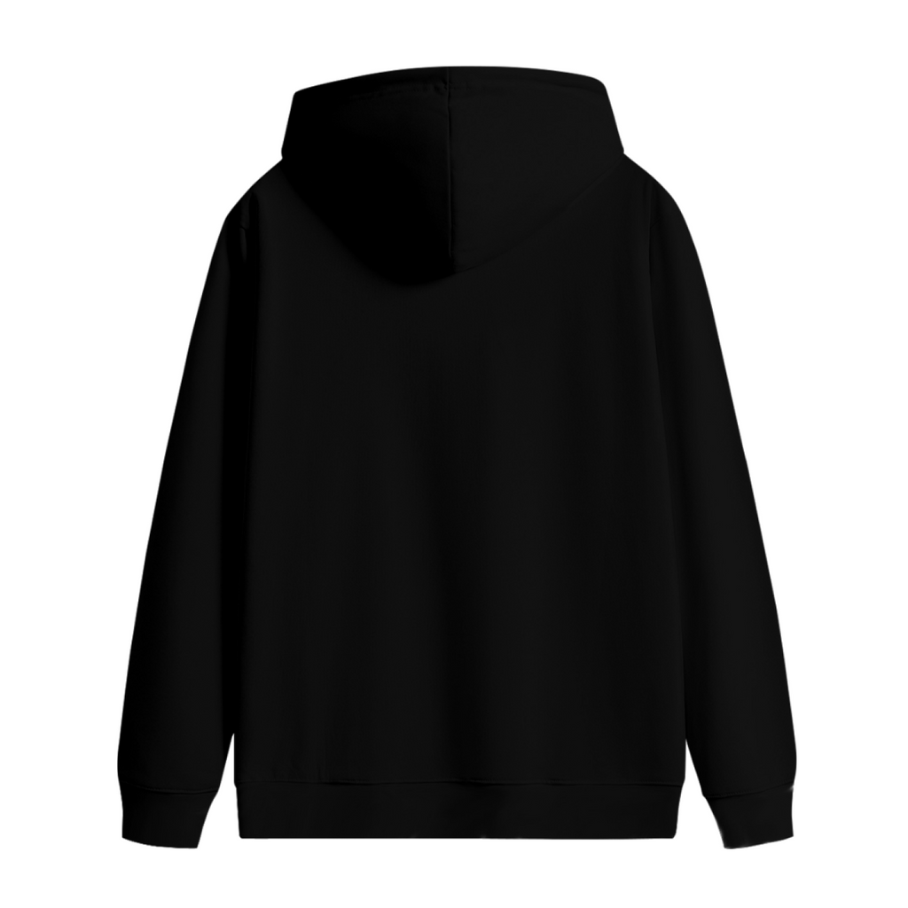 Back-facing garment view of the men's Laser Crossing Pursuit hoodie without artwork on the reverse
