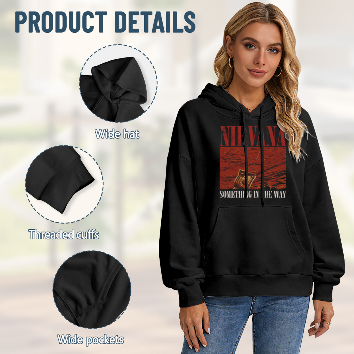 Hoodie product image with something in the way radio artwork