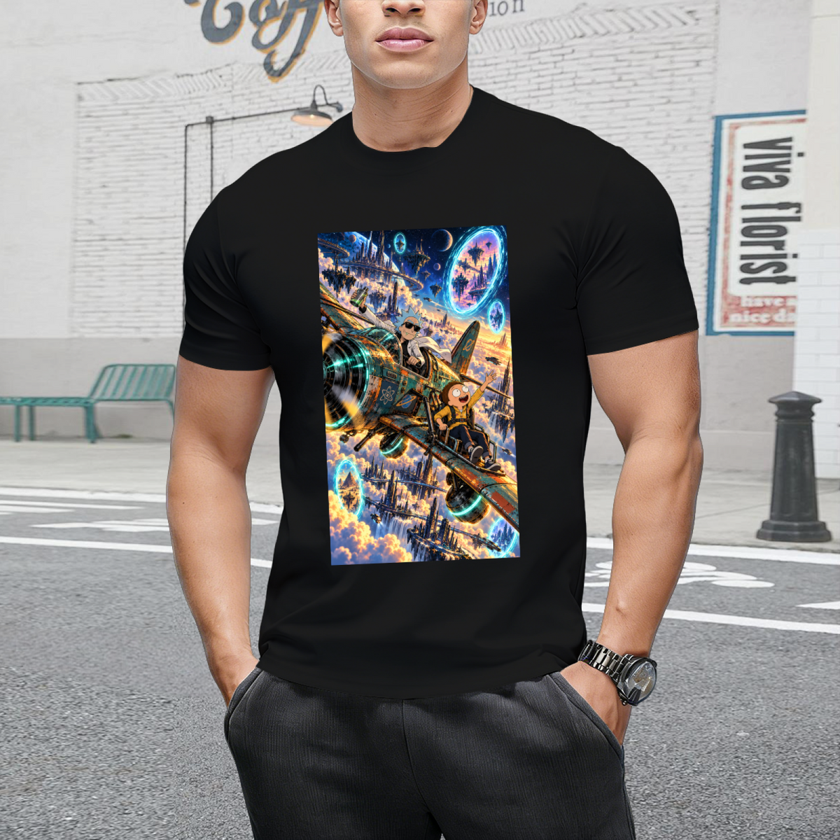 Skybound Portal Jet Men's T-Shirt for Summer Getaways
