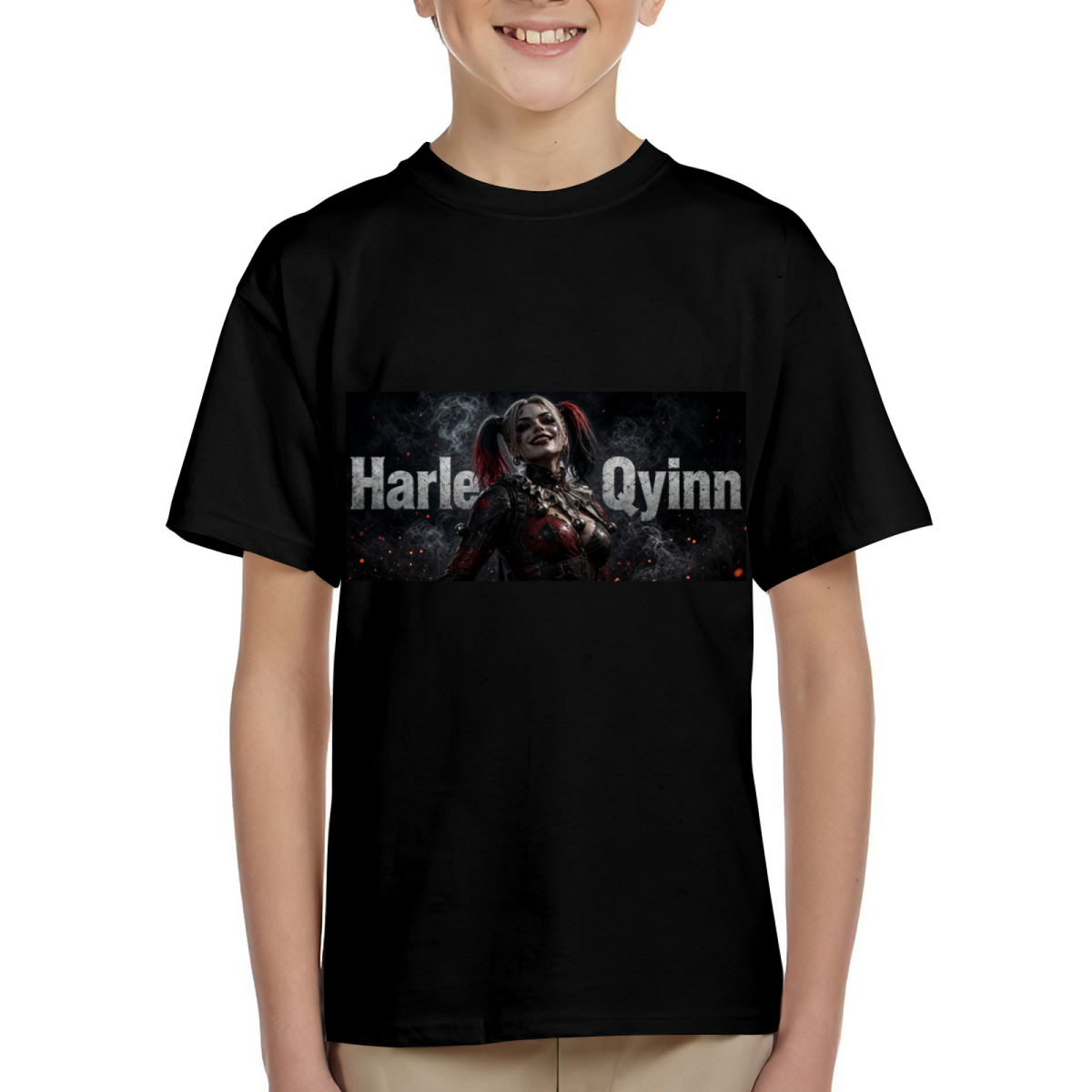 Smoky Pigtail Portrait Kid's T-Shirt for Movie Nights