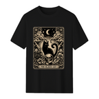 The Black Cat Halloween Tarot Card Graphic T-Shirt