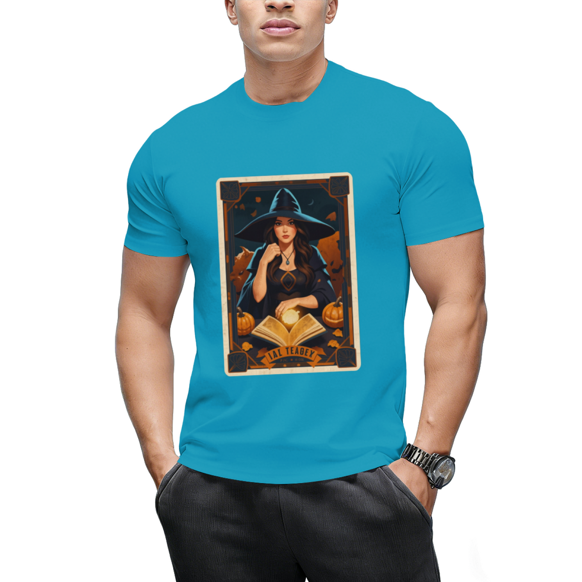 The Reader Vintage Witch Halloween Tarot Card Graphic T-Shirt