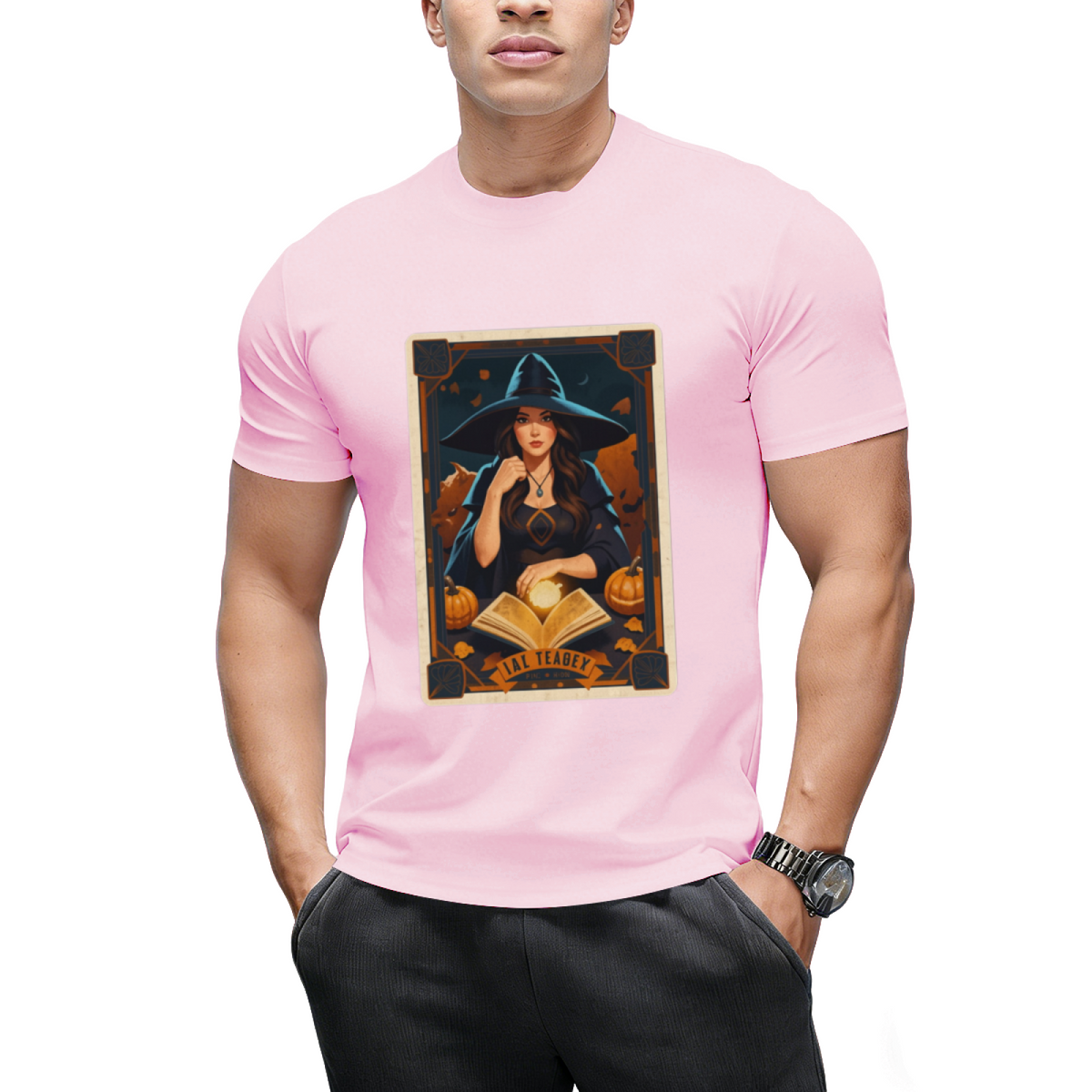 The Reader Vintage Witch Halloween Tarot Card Graphic T-Shirt