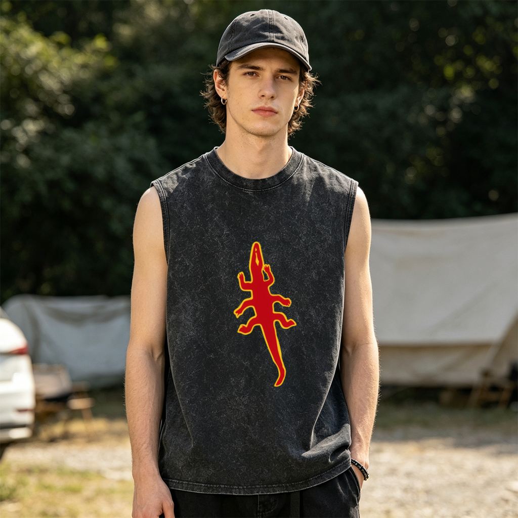 Grateful Dead washed graphic tank top with From The Mars Hotel Windbreaker graphic